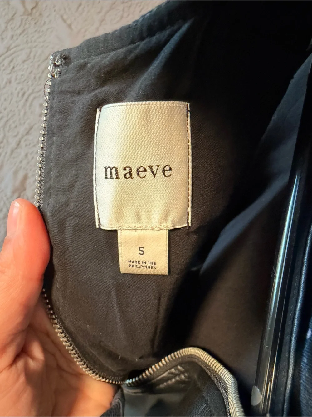 Anthropology Maeve Black Faux Leather Mini Shift Dress - Picture 4 of 4